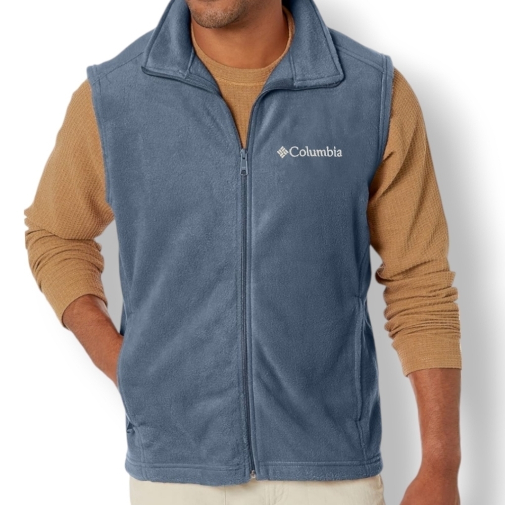 Columbia Steens Mountain Fleece Vest Dark Mountain Blue Men's Small - Picture 6 of 7
